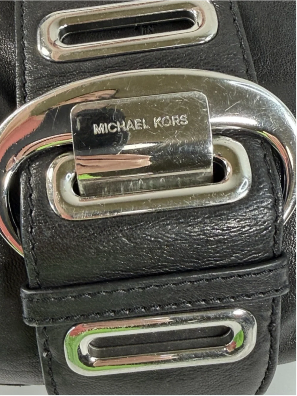 MICHAEL KORS Morgan Black Leather Hobo bag Purse vintage Y2K
